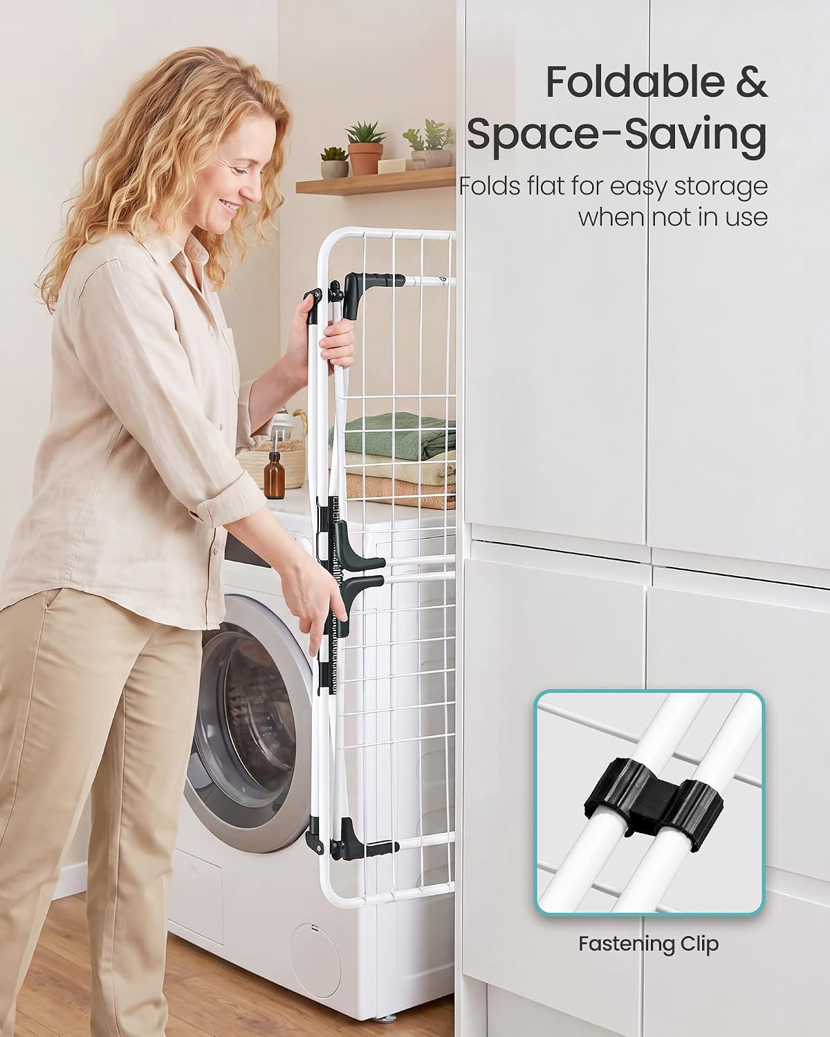 Thumbnail 6 de SONGMICS LLR518W01 BUNJI Winged Clothes Airer, 18 m Drying Space