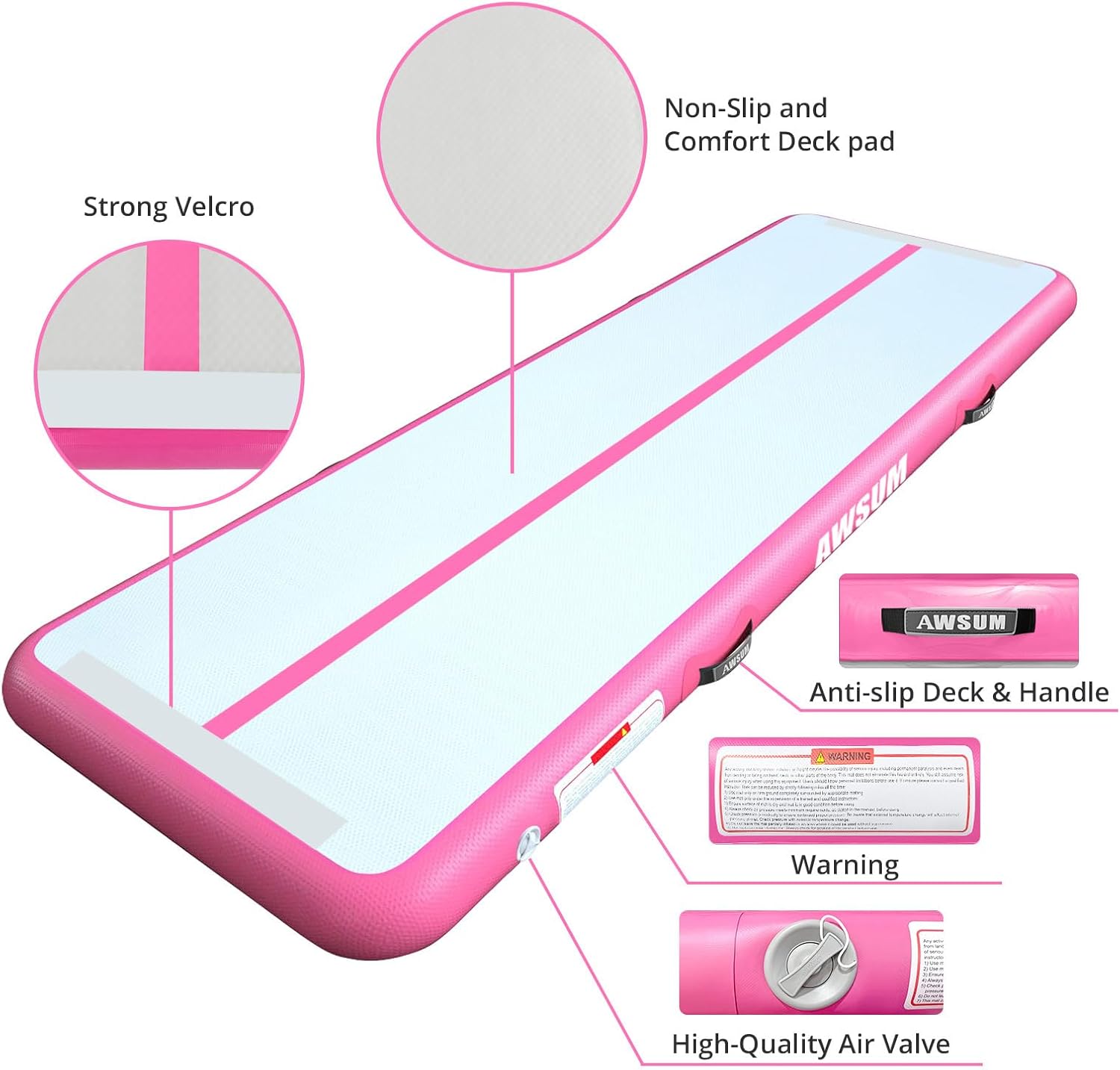 Thumbnail 2 de AWSUM Inflatable Gymnastics Mat 10ft – 20ft Training Air Mat with Electric Pump