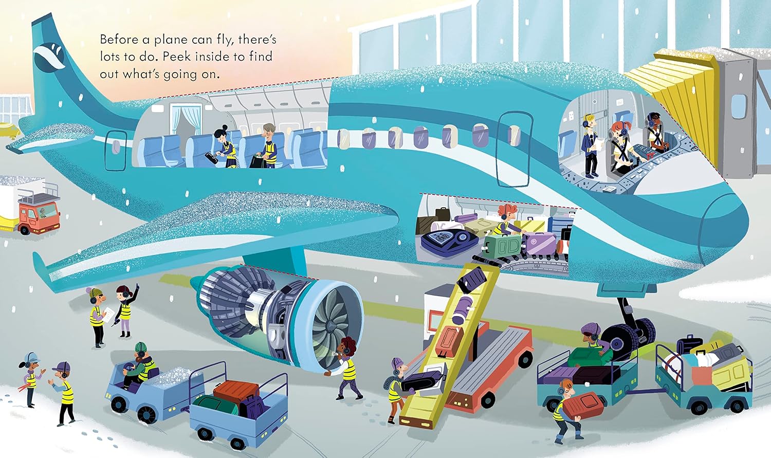 Thumbnail 1 de Peek Inside How a Plane Works Lift-the-Flap Book About Cockpits, Engines, and Wings