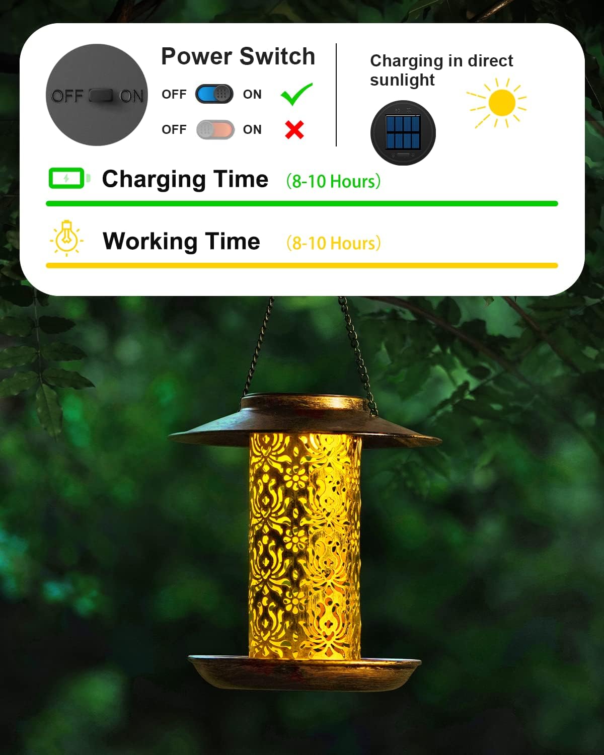 Detalle 2 de HOUSESAPP Solar Bird Feeder 2.5LBs