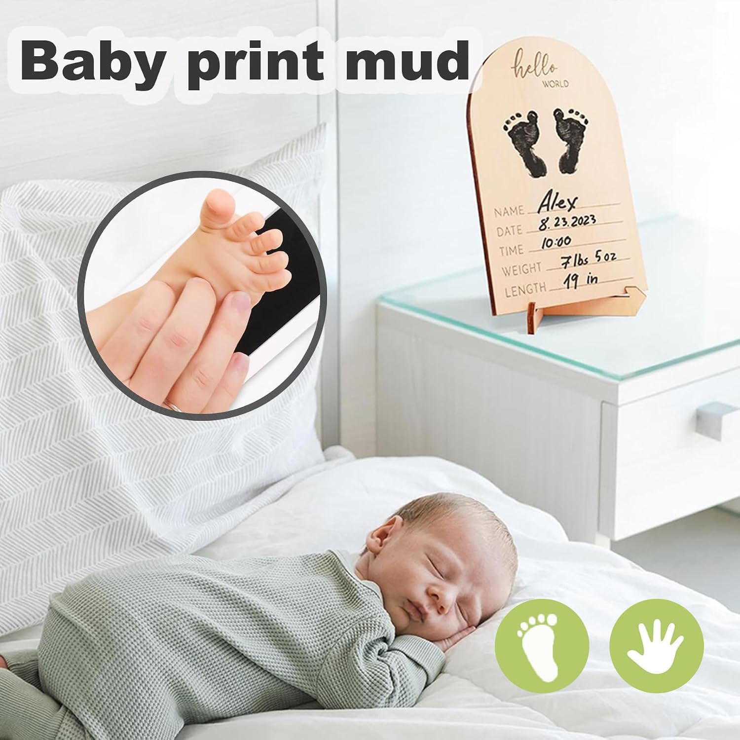 Detalle 1 de D-buy Baby Milestone Sign, Hardwood