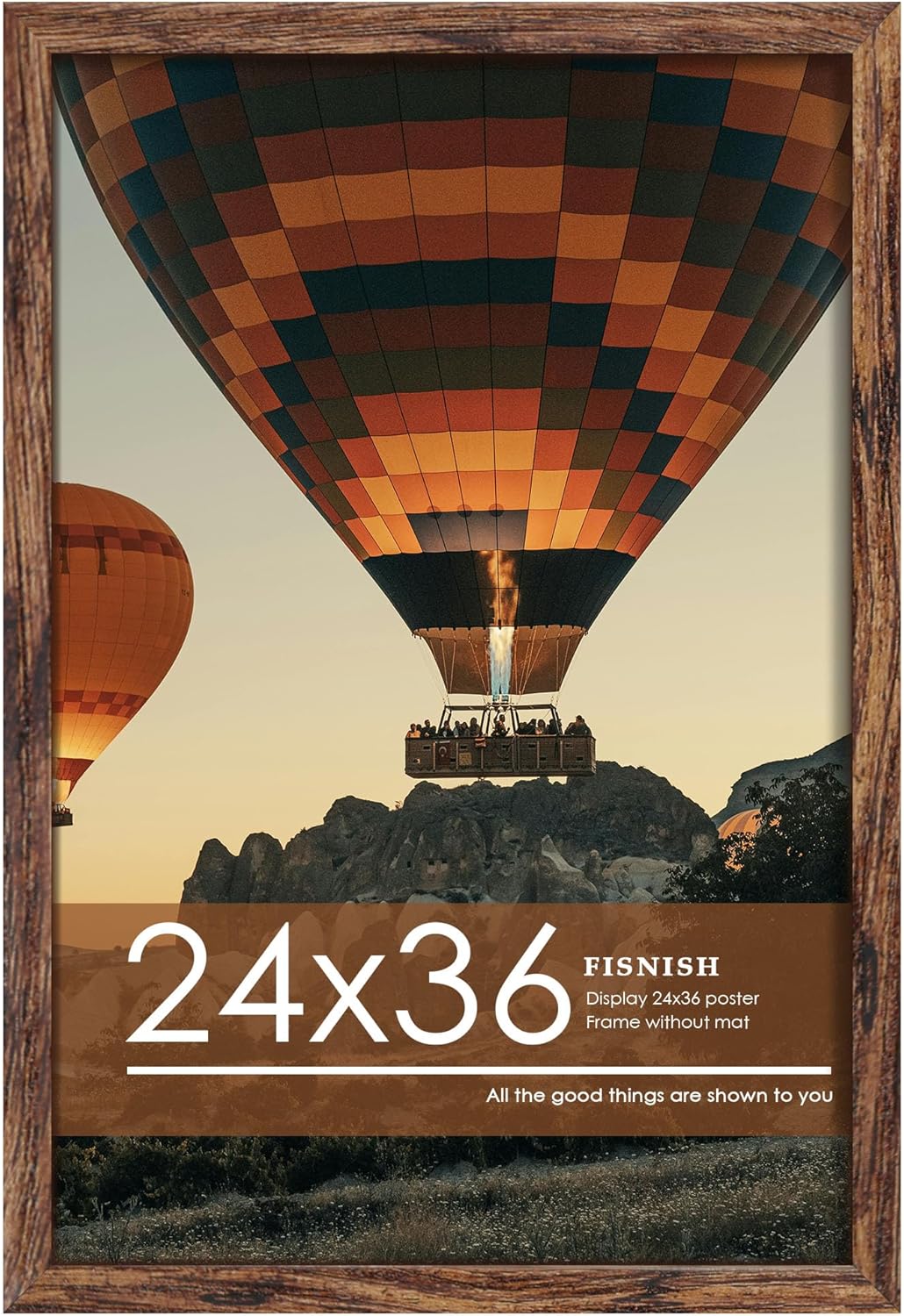 Detalle de Fisnish 24x36 Poster Frame Brown (1 Pack)