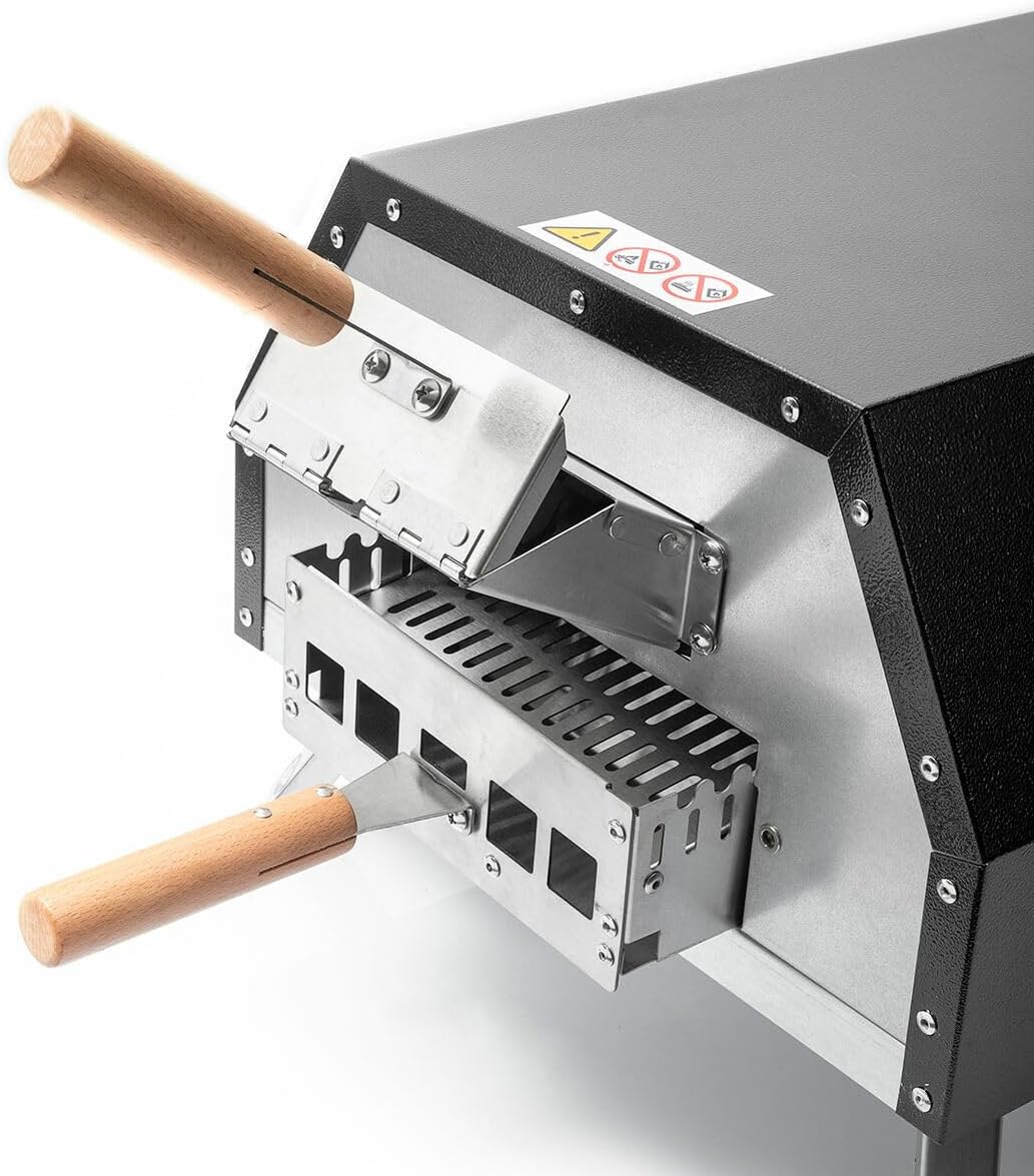 Detalle de InnovaGoods 8435527826215 pelletpizzaoven met keramische steen en thermometer
