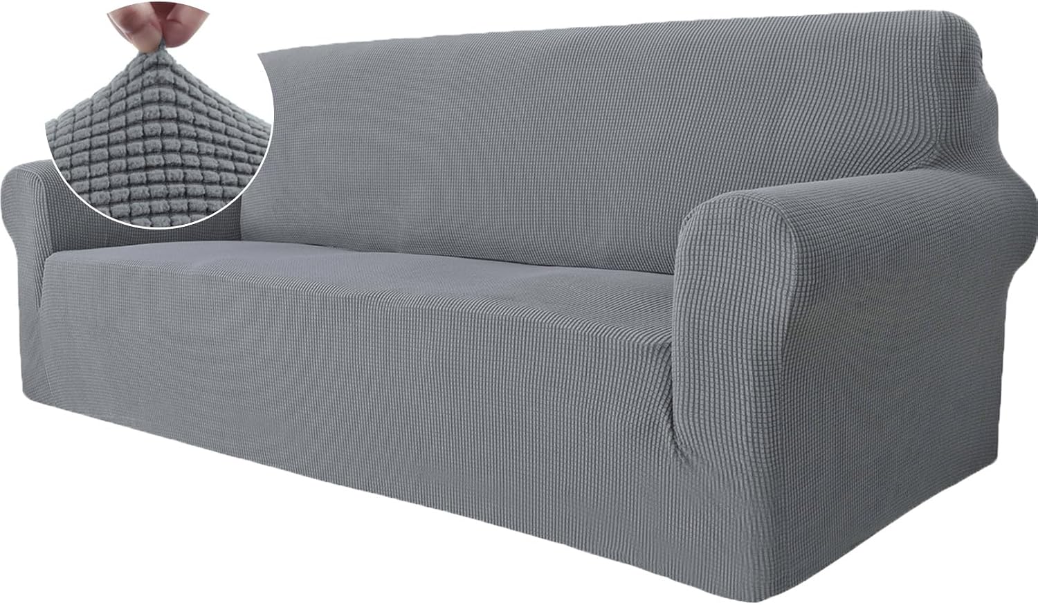 Detalle de Ystyle Funda Sofa 3 Plazas Gris claro