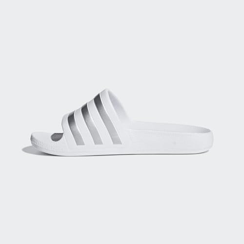 Detalle de Adidas Adilette Aqua Slides Kinder – Cloud White / Silver Met, Größe 29 EU