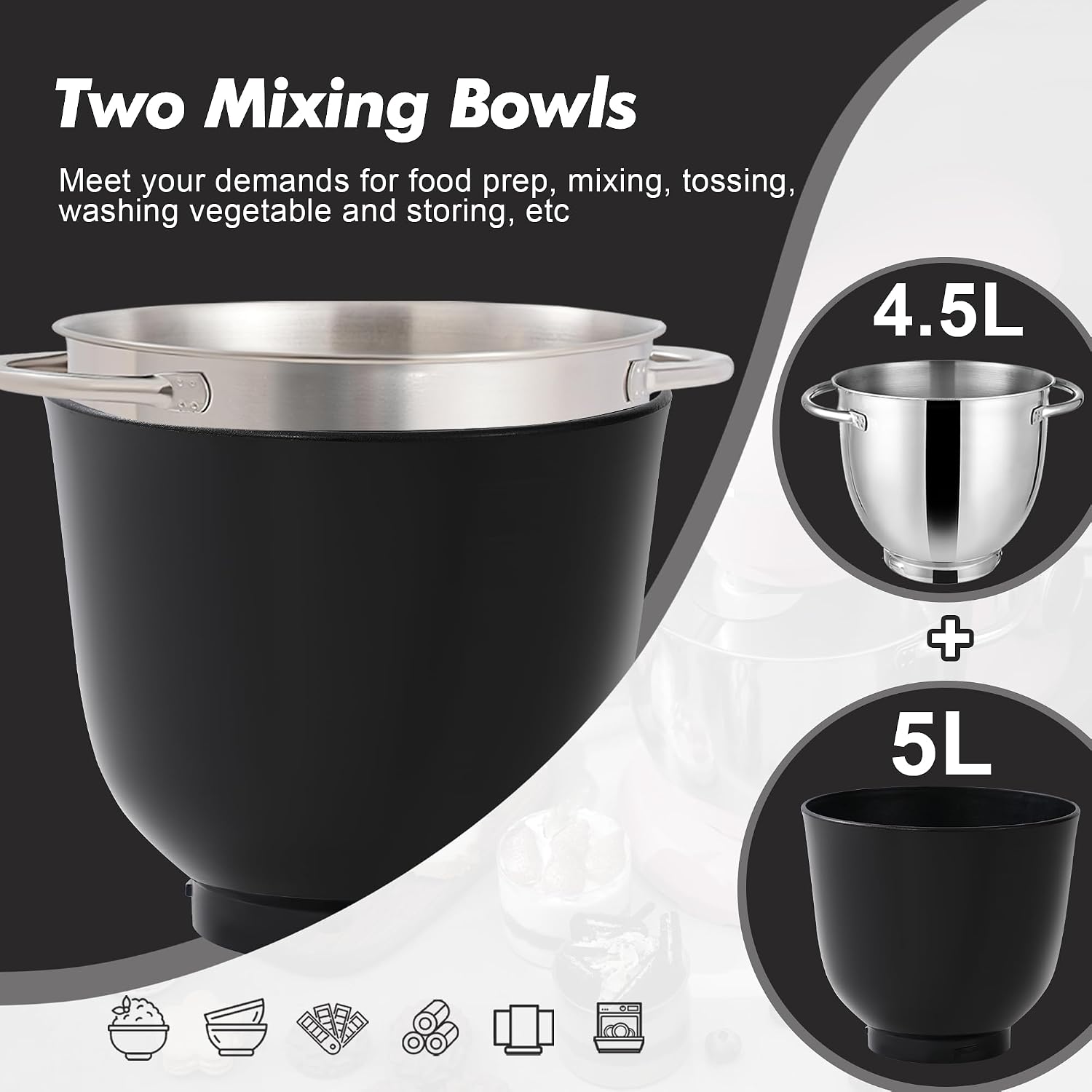Detalle 2 de Kitchen in the box Stand Mixer 1300W, 10 speeds