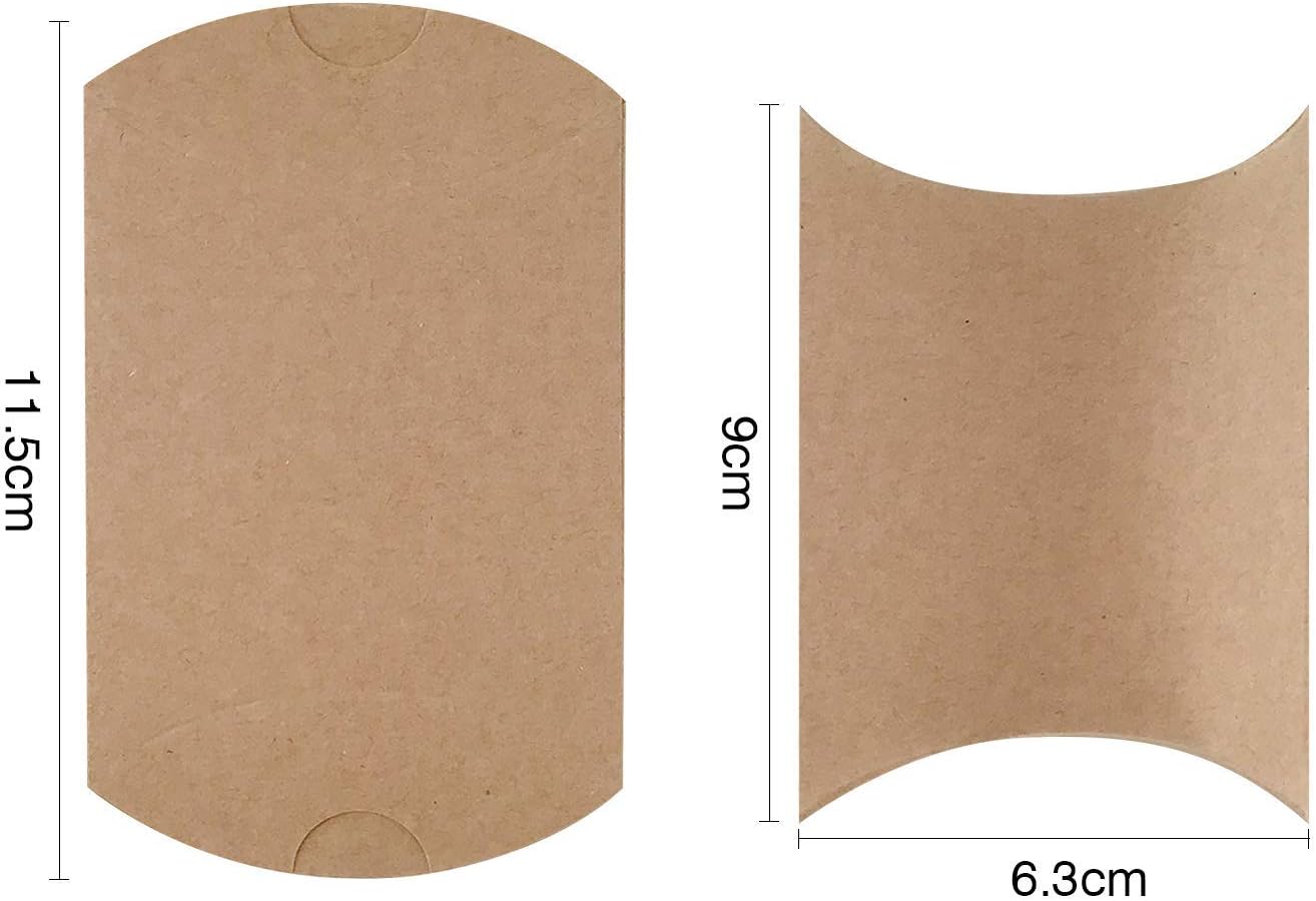 Thumbnail 1 de VEESUN 120er Set Mini-Geschenkschachteln aus Kraftpapier, 6×9 cm (DIY, mehrweg) mit „Danke“-Aufklebern