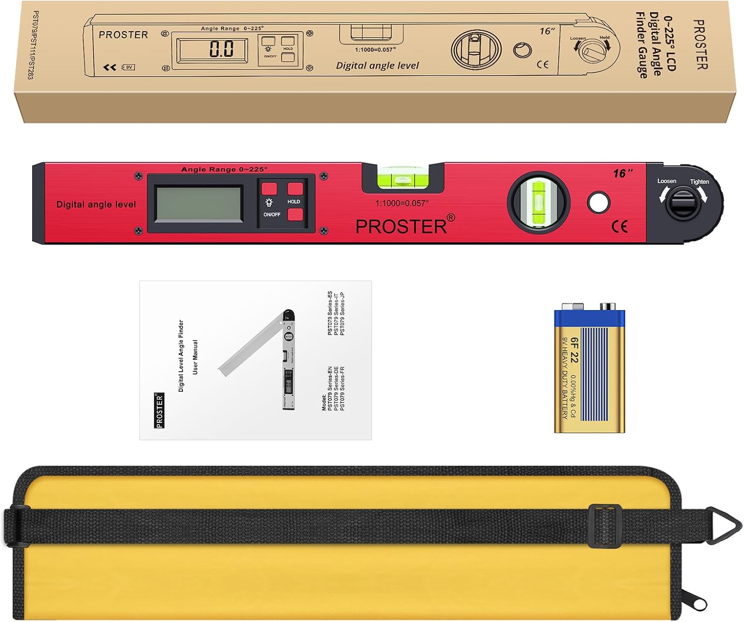 Thumbnail 6 de Proster 1 Digital Angle Finder, 400mm, 0–225° with Backlit LCD