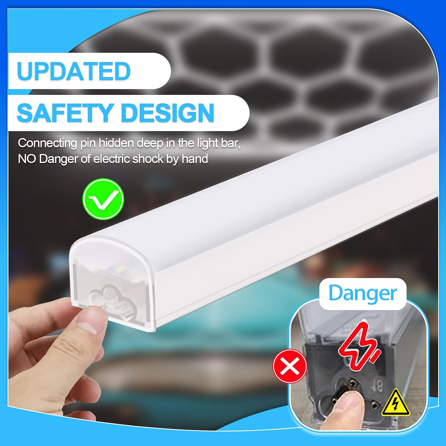 Thumbnail 4 de LZHOME CKD-83 Hexagon Garage LED Light, 5000K Natural White, 18-Grid Design