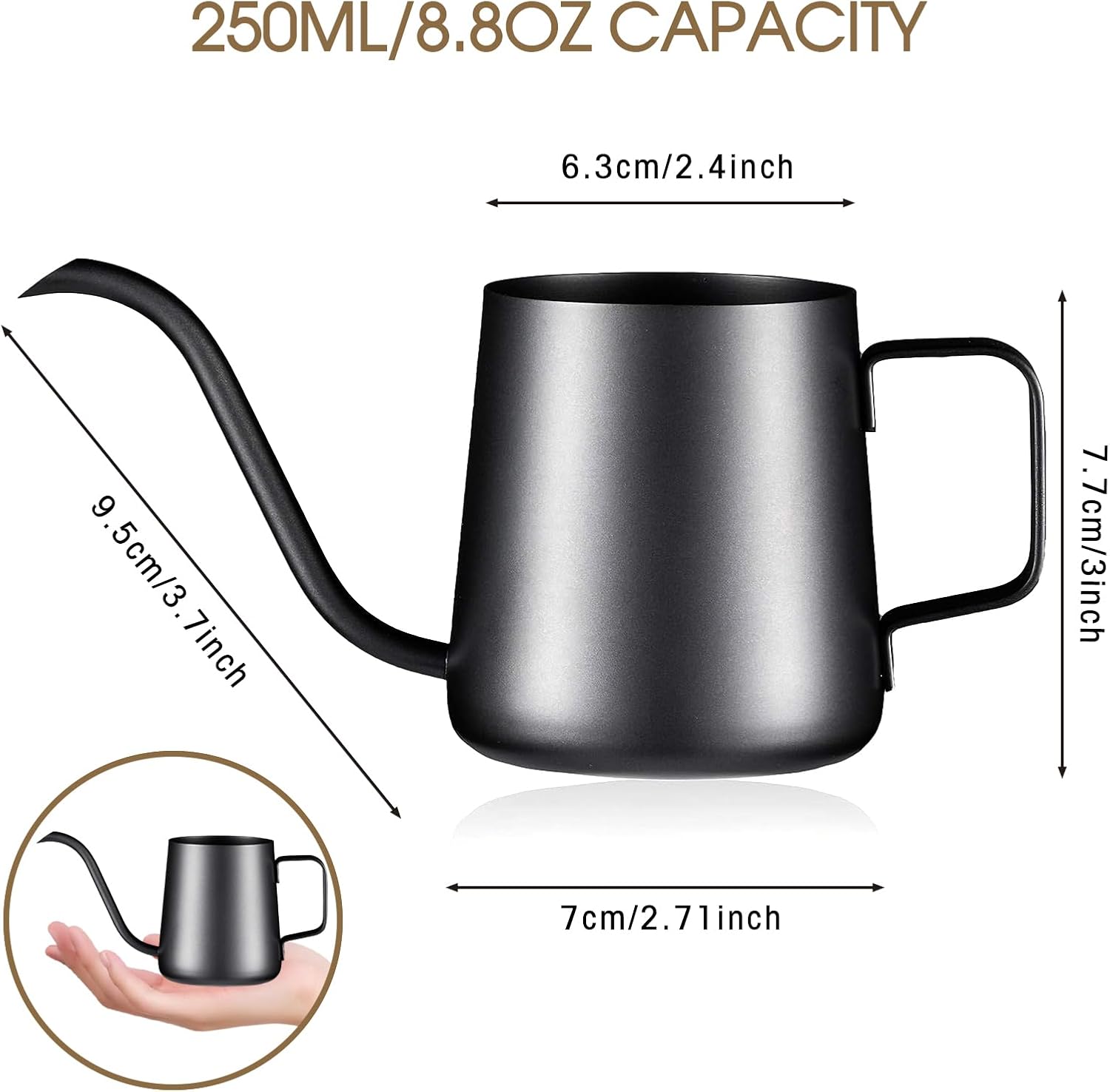 Thumbnail 1 de Houbobo watering can, 250ml stainless steel