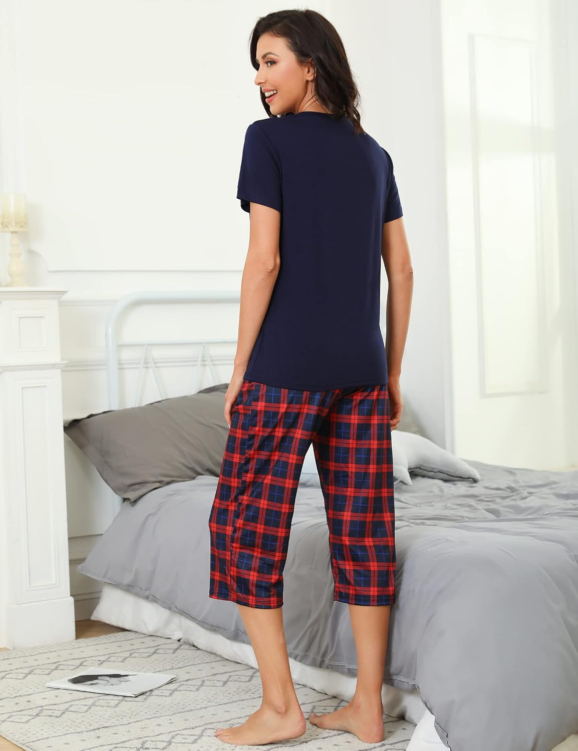 Thumbnail 2 de iClosam Pyjama Femme Été en Coton 2 pièces
