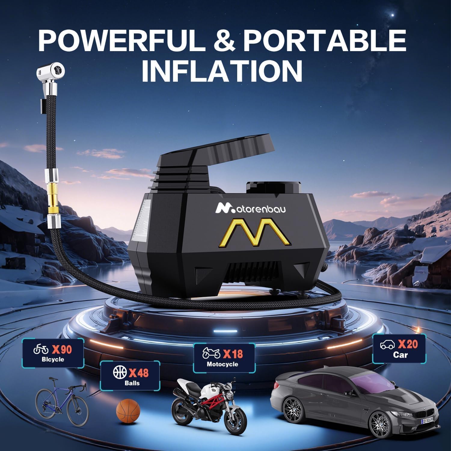 Detalle 2 de Tire Inflator Portable Air Compressor 12V