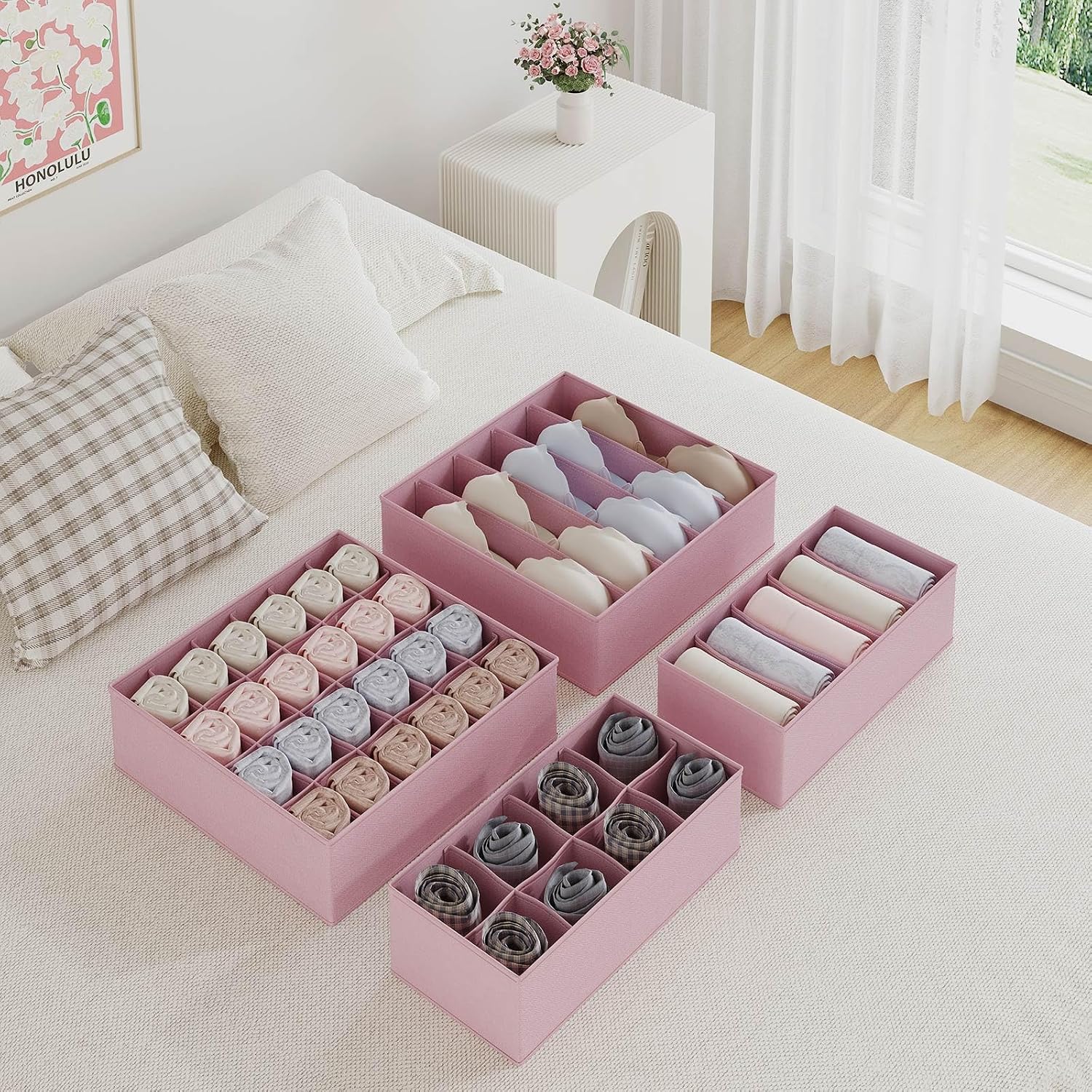 Detalle 2 de Lifenite 3 Aufbewahrungsbox Kinder Kleine Größe rosa
