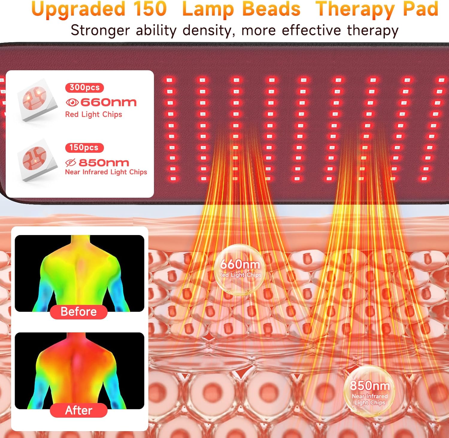 Thumbnail 4 de Kaoudt 2026 Medical-Grade Red Light Therapy Belt (24" x 12") for Full-Body Pain Relief