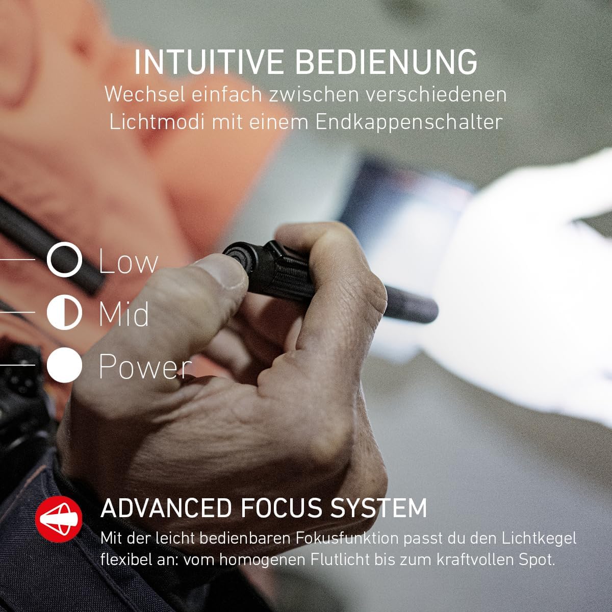 Thumbnail 2 de Ledlenser P4R LED wiederaufladbare Taschenlampe – kompakte, fokussierbare Leuchte für Werkstatt und Klinik