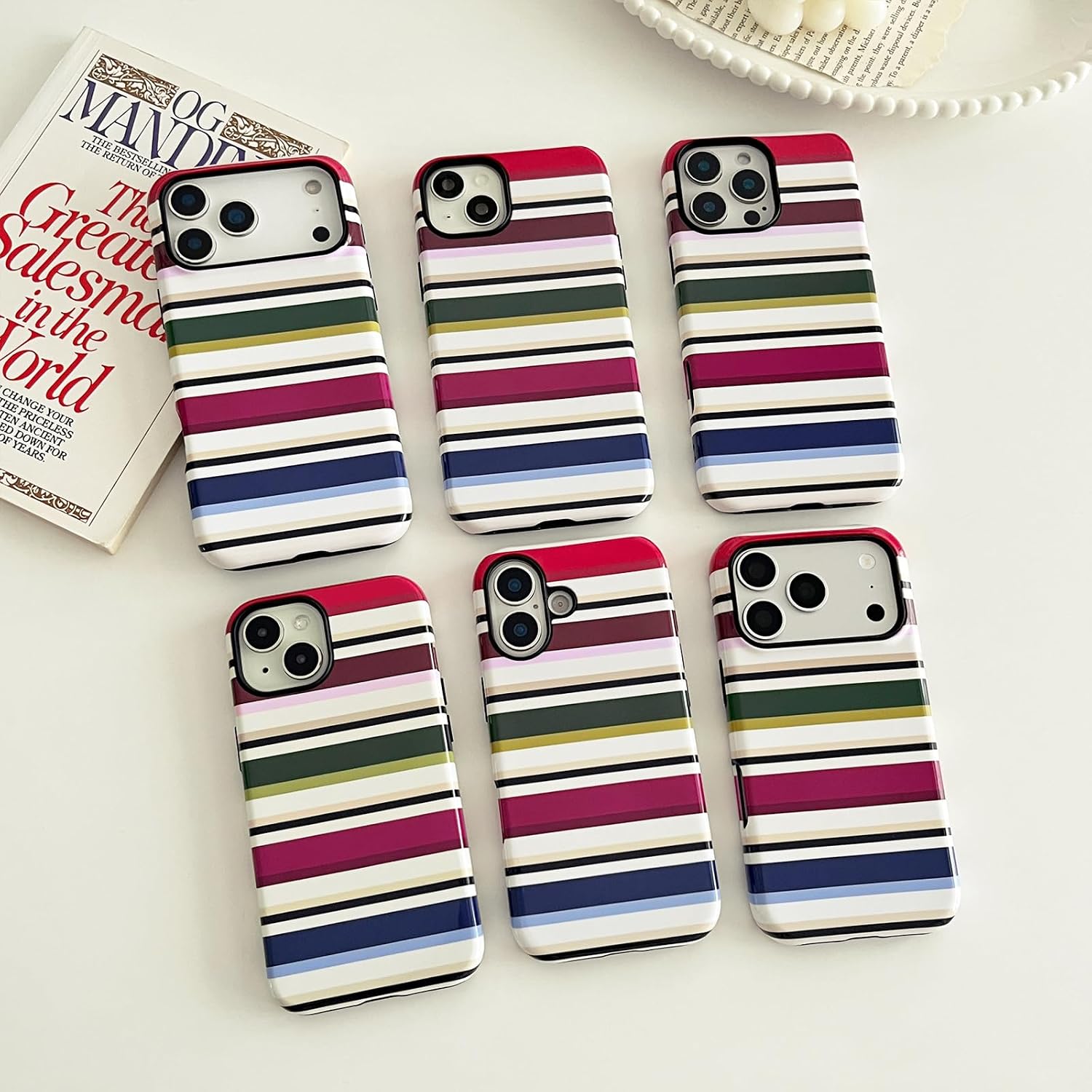 Thumbnail 1 de Sayoaho iPhone 13/14 Case, Black Colorful Stripes, Soft TPU & PC Back