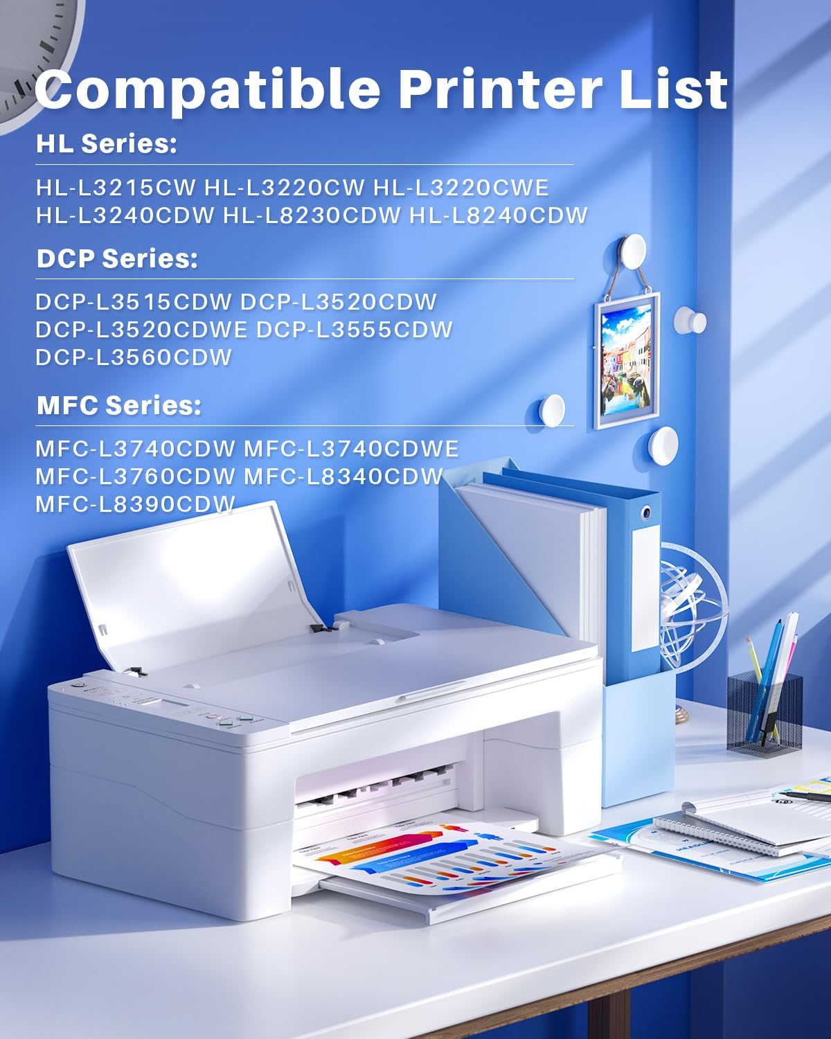 Detalle de INK4U TN248XL Toner 5er-Set kompatibel mit Brother TN248 / MFC-L3760CDW & Co.
