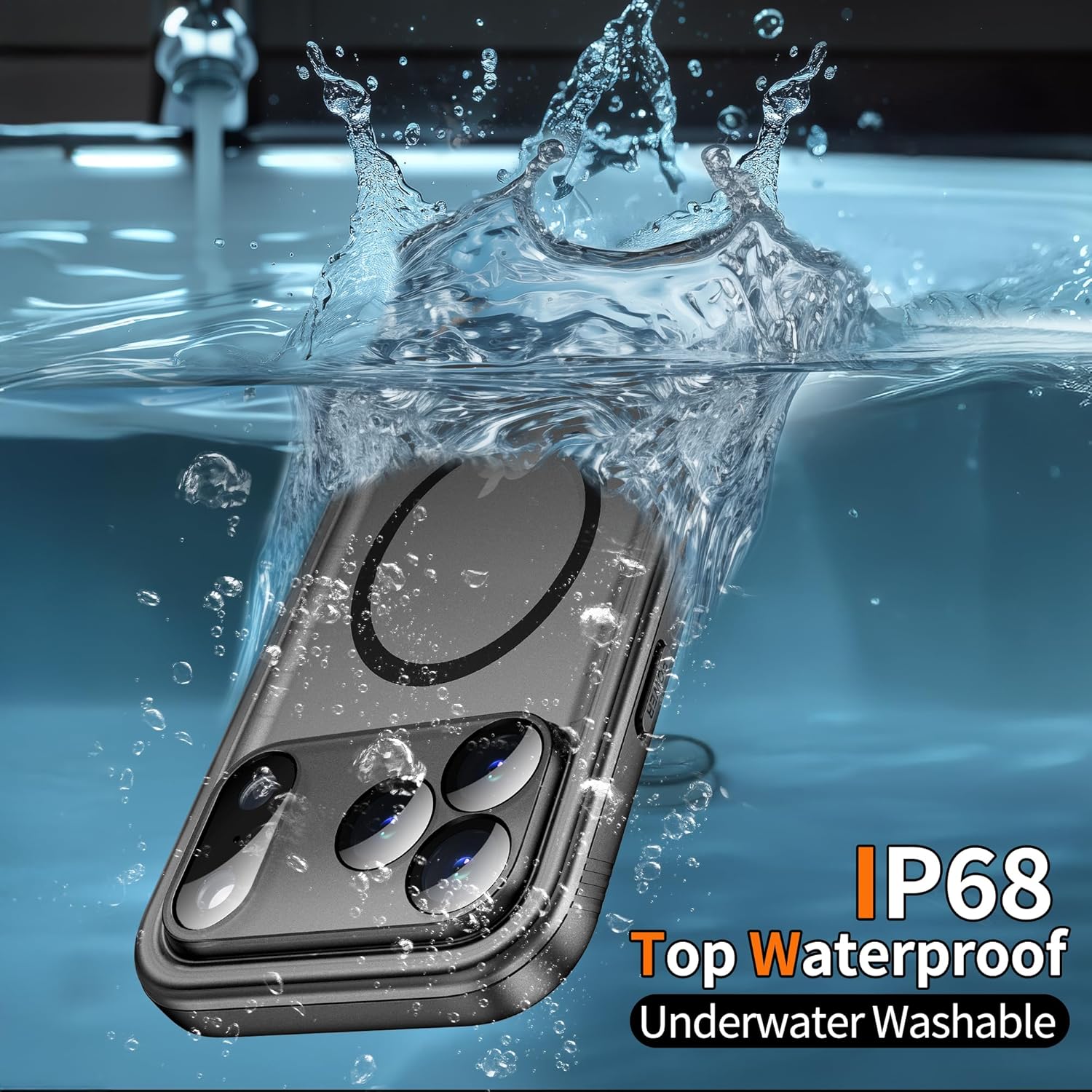 Thumbnail 3 de Cozycase TOP Full Waterproof 360 Military Case for iPhone 17 Pro Max – Black