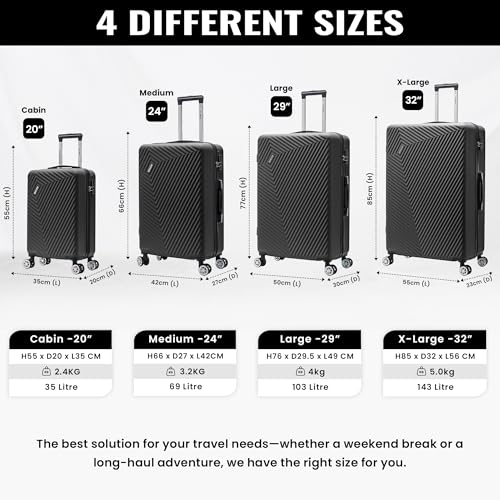 Thumbnail 7 de FLYMAX Medium Suitcase 67 Litre, 4 Wheel Lightweight ABS Travel Case