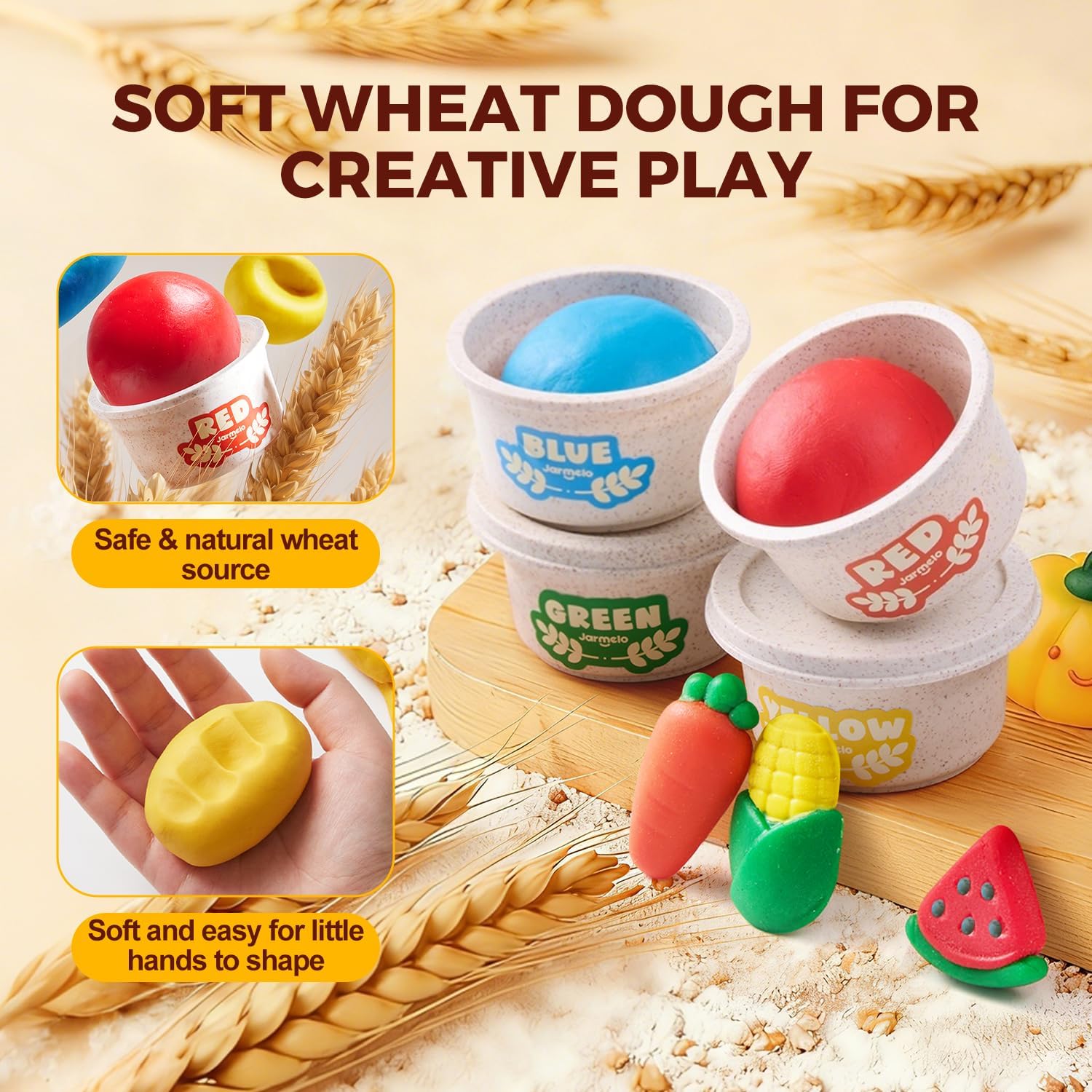 Detalle 2 de Jar Melo Modeling Dough Set, 4 Colors