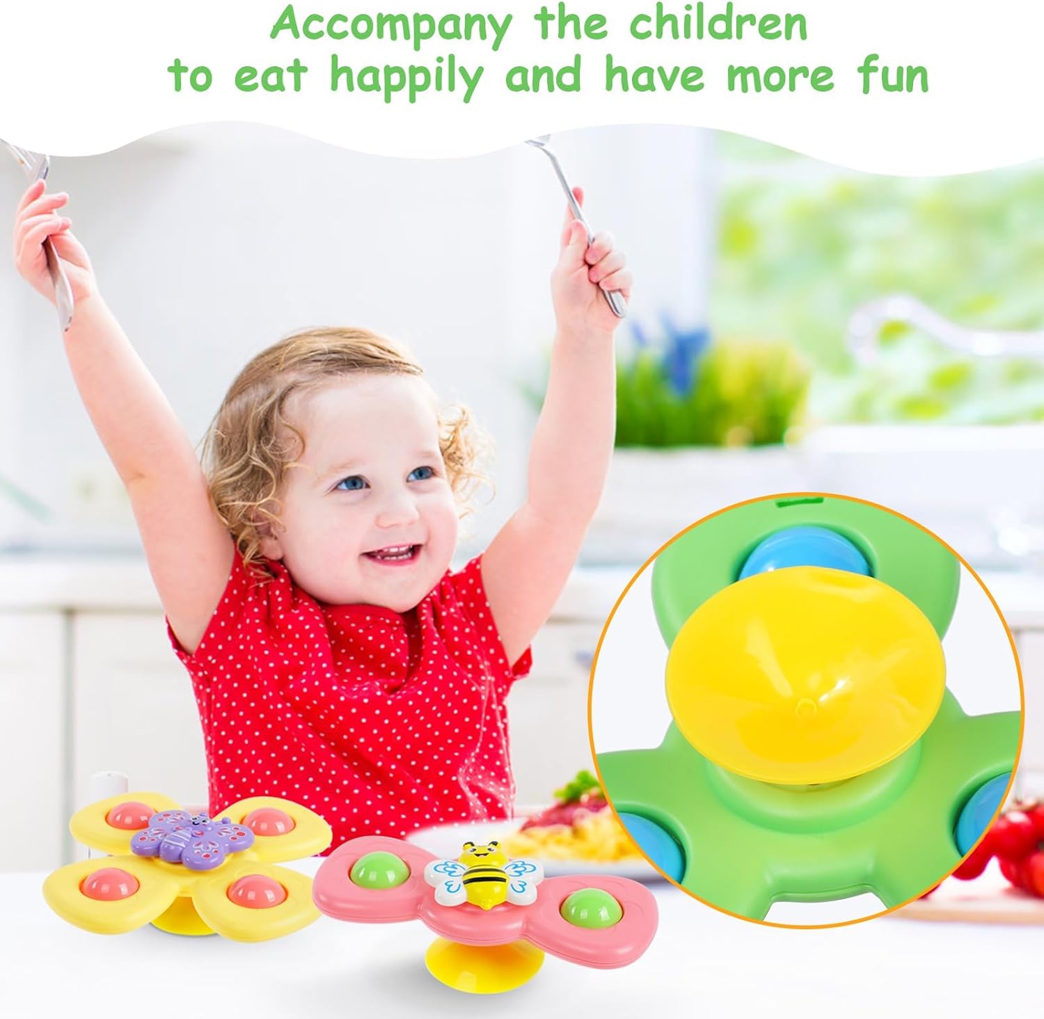 Thumbnail 4 de Ainiv 6PCS Suction Cup Spinner Toy Set for Babies (Bath & Travel Sensory Spinners)