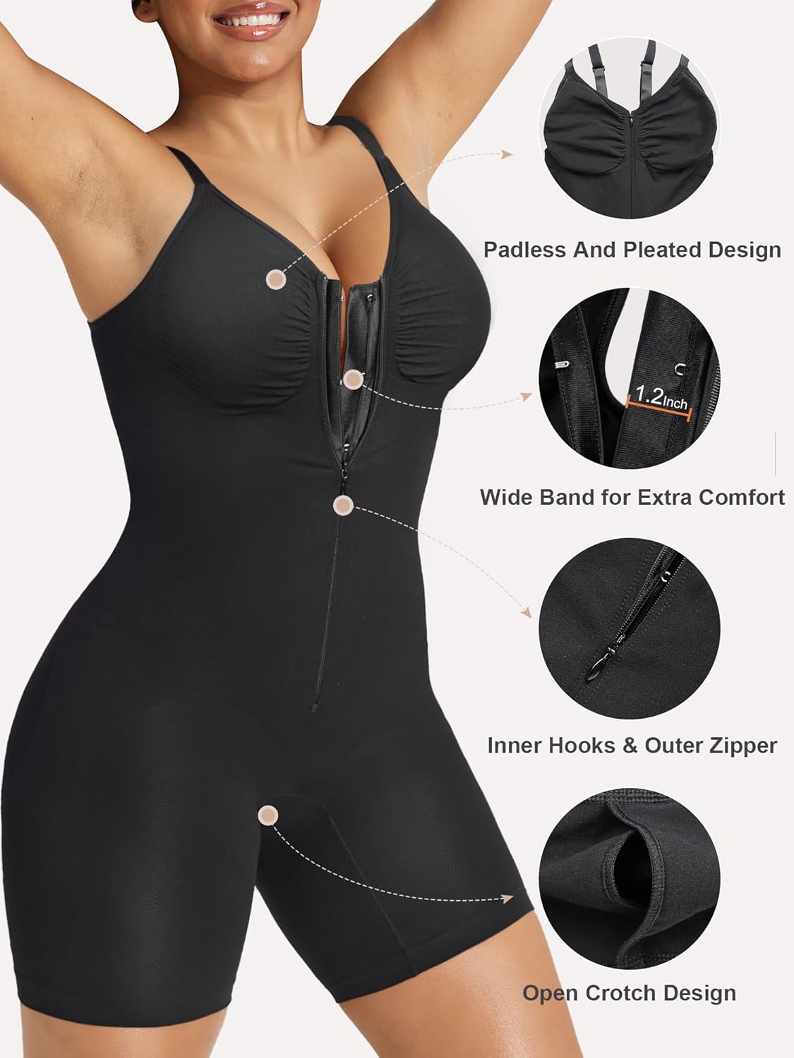 Thumbnail 2 de SHAPERX Shapewear Bodysuit 1.2-inch band