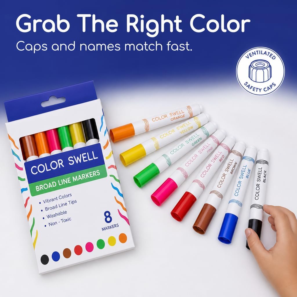 Detalle 2 de Color Swell Broad-Line Markers, 8-Pack