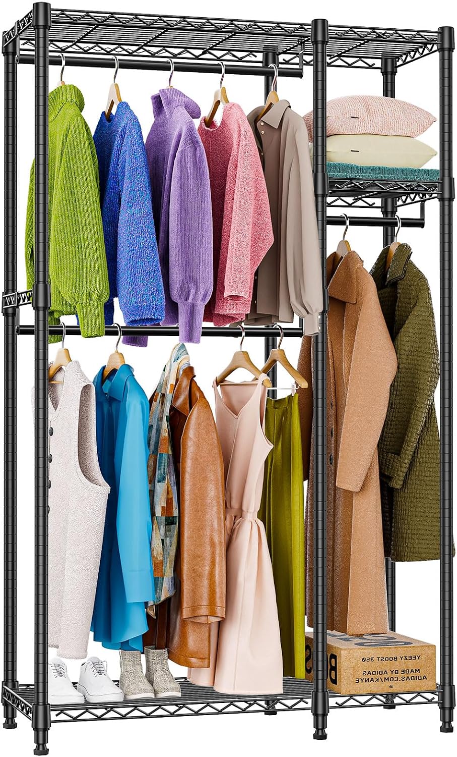 Detalle de M MZG Heavy Duty Rolling Garment Rack 3-Tier 70.8"