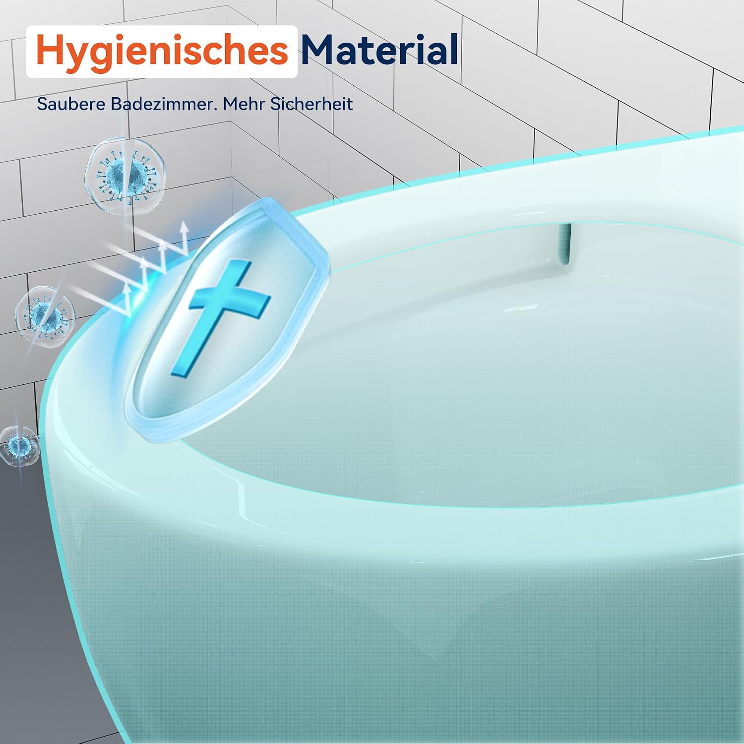 Thumbnail 6 de HOROW Wand-WC D‑Form 52 cm, abnehmbarer Sitz und Absenkung 🚽