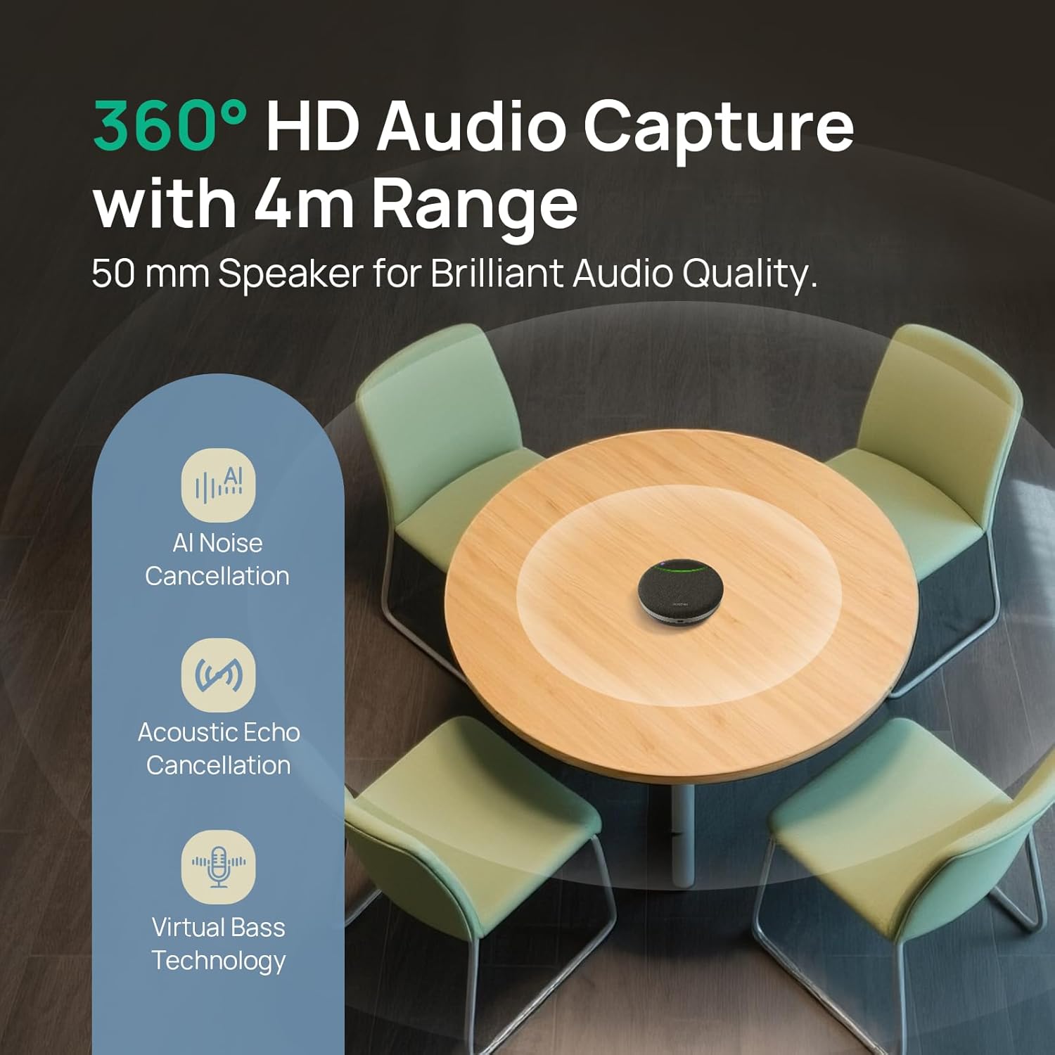 Thumbnail 2 de Yealink SP92 Office Conference Speaker and Microphone – Portable Bluetooth Speaker for Small Meetings