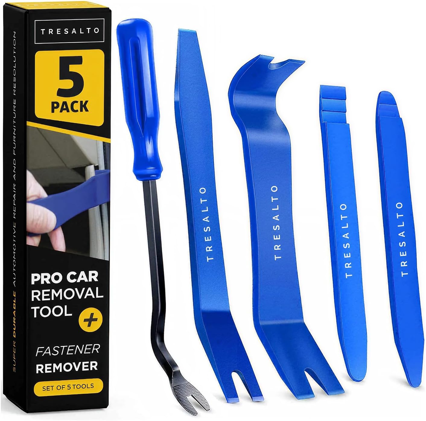 Detalle de Tresalto 8542041600 Auto Trim Removal Tool Kit, 5-Piece Nylon Pry Set