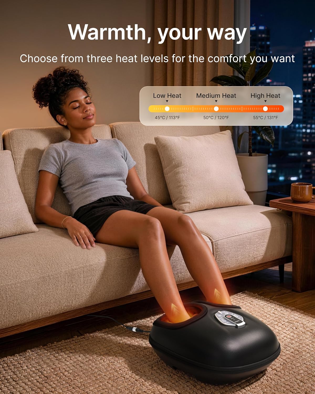 Detalle 2 de RENPHO R-D003R Heated Foot Massager with Kneading and Compression