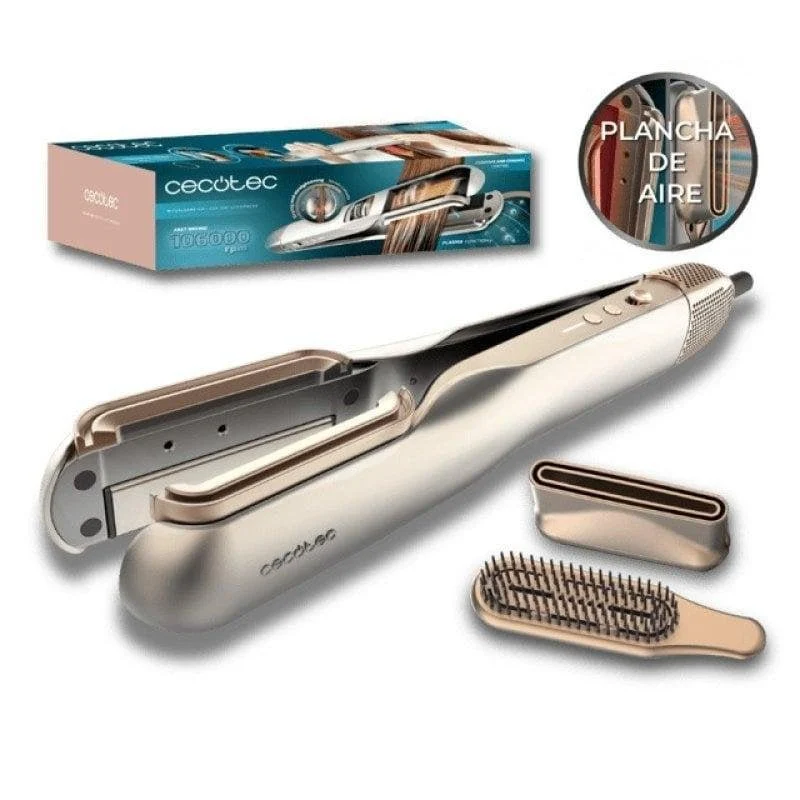 Detalle de Cecotec RitualCare Air Lisse 2 en 1: plancha de pelo con aire, 1000 W, Champagne