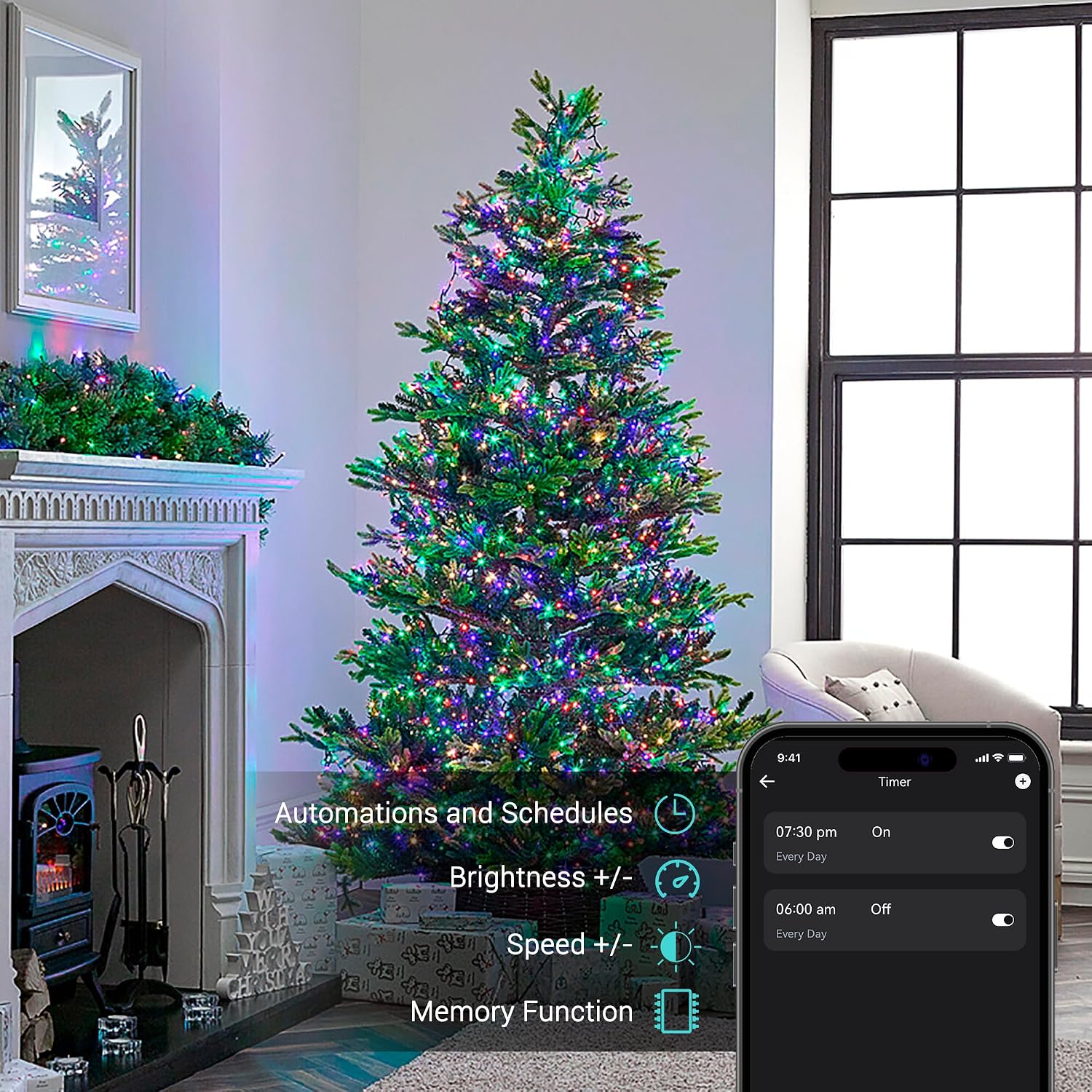 Thumbnail 6 de Brizled JT-EL/FC300V0300-H10 Smart RGB String Lights, 300 LEDs, Wi-Fi