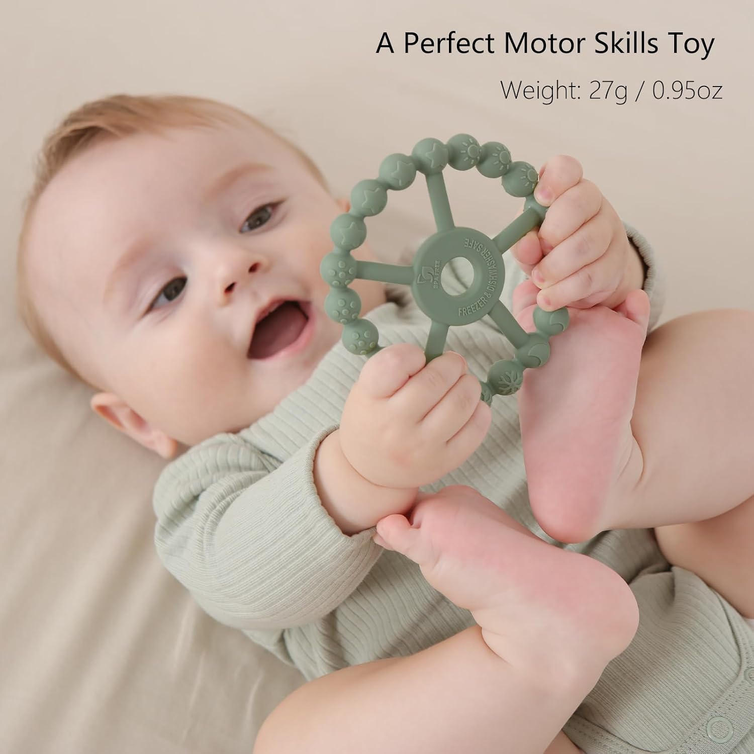 Detalle de Seposeve 3-Pack Silicone Ring Teethers with Five Textures for Babies