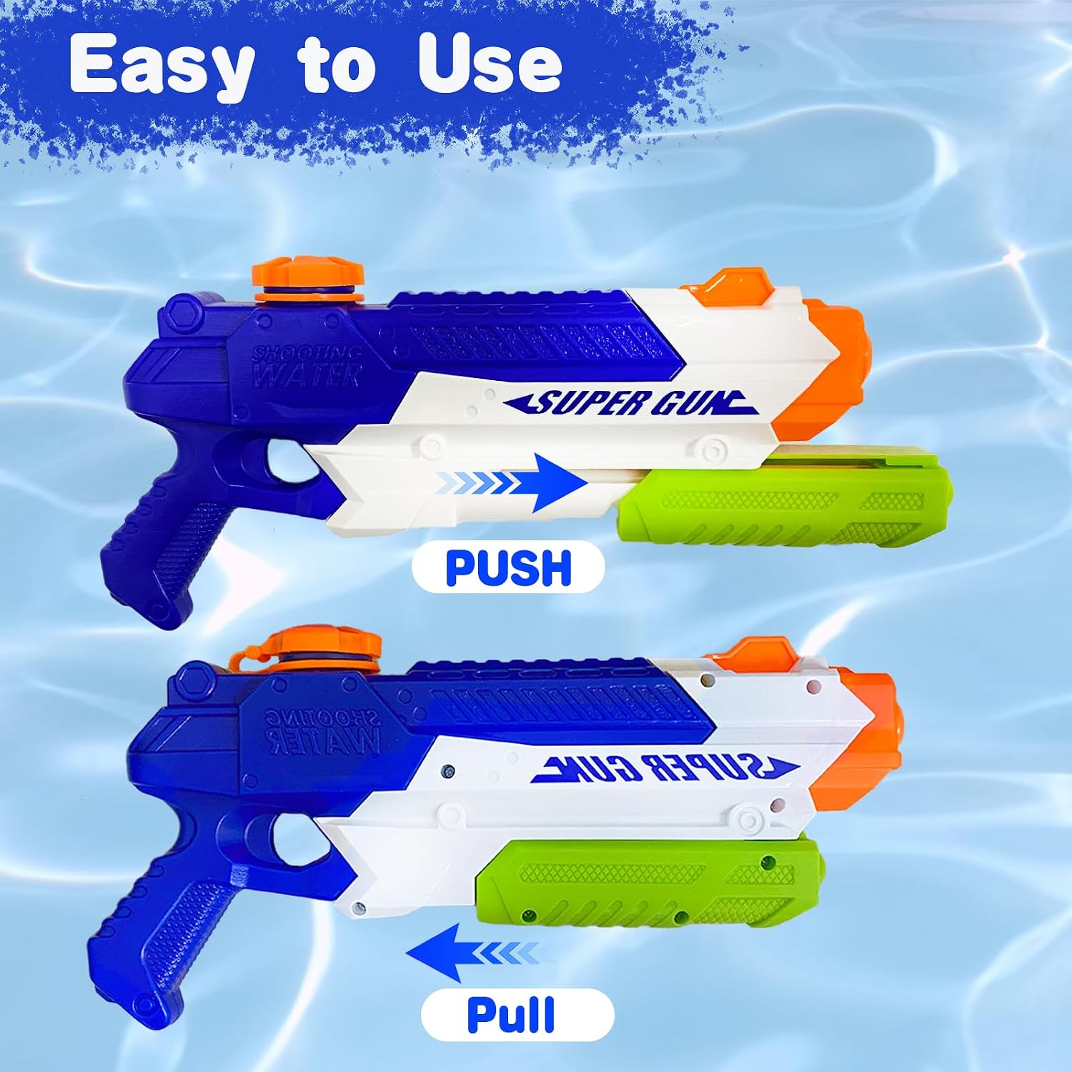 Detalle 2 de Water Gun 2 Pack Water Pistol – Long Range, Lightweight & BPA Free