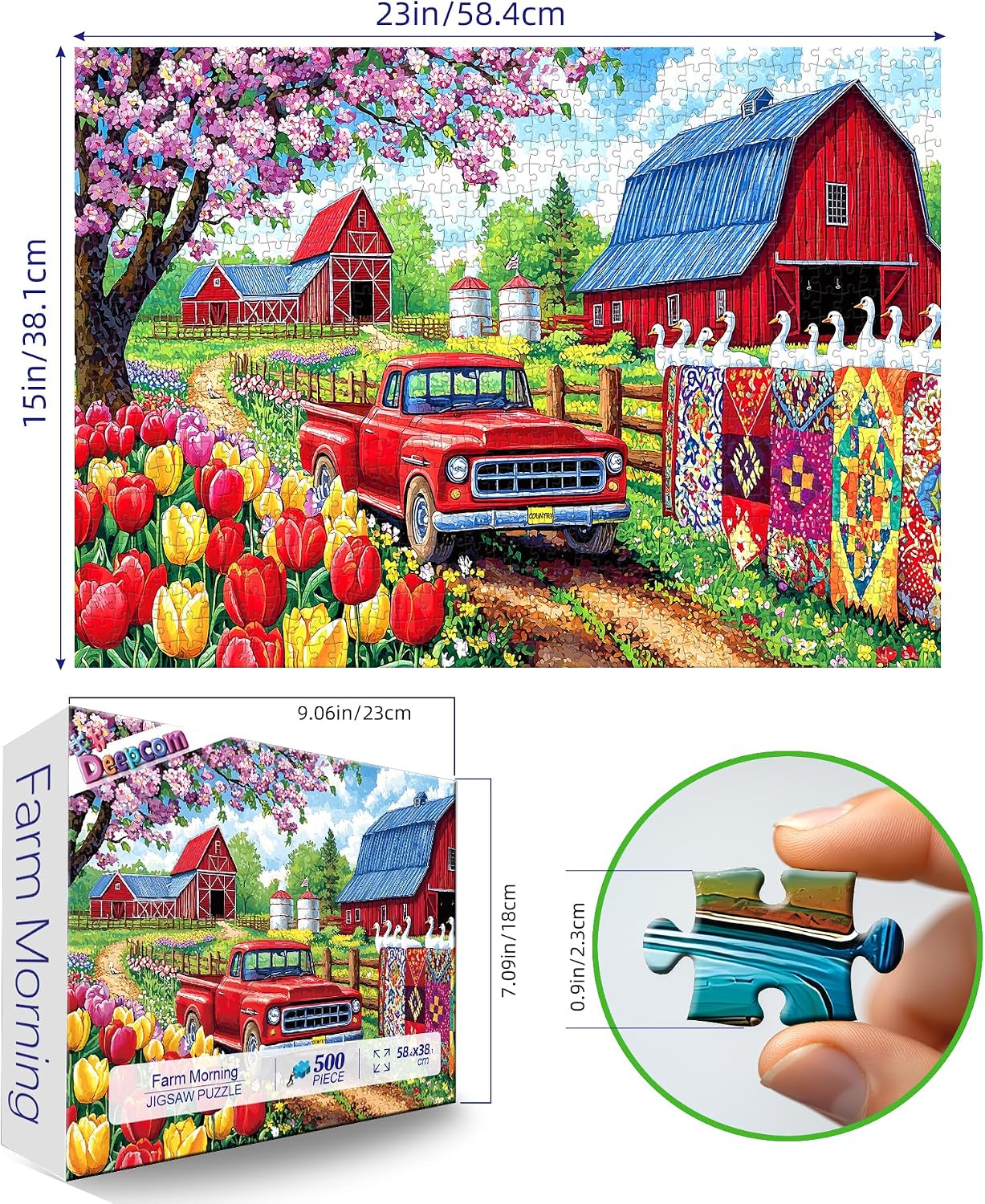 Detalle 2 de Spring Farm 500-Piece Jigsaw Puzzle