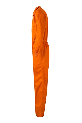 Detalle de Mono Velilla 214 modelo italiano en naranja (talla 60): con cierre doble cursor y 5 bolsillos