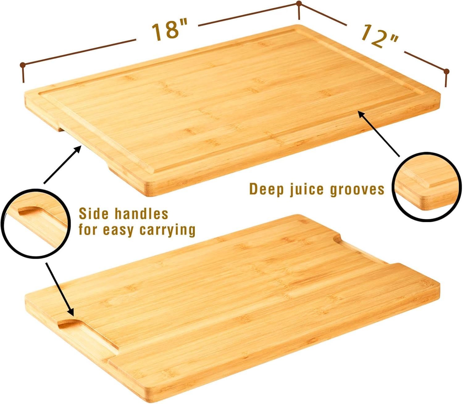 Thumbnail 3 de Bamboo Cutting Board 18" Large 🍽