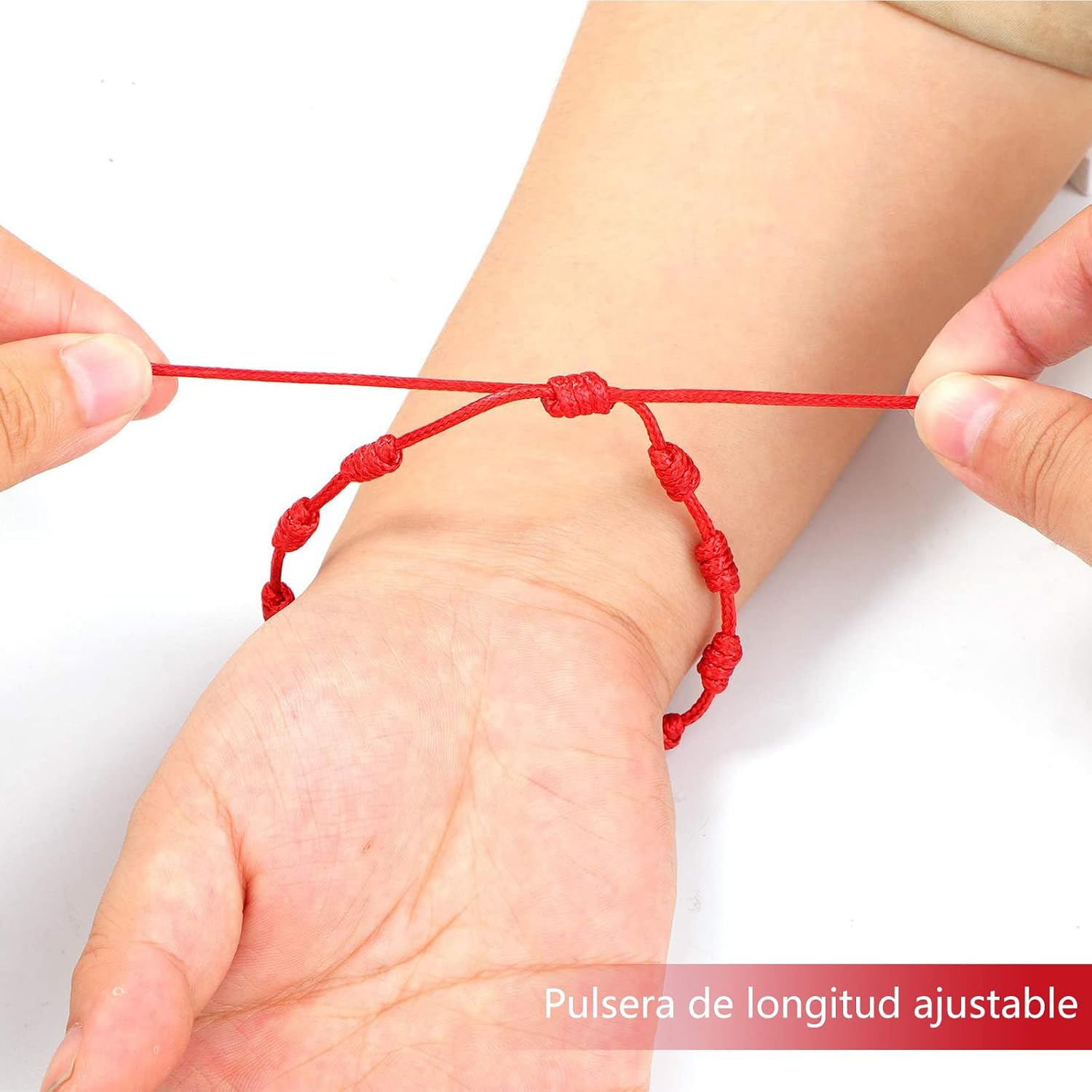 Detalle de VEGCOO Lot de 8 bracelets rouges 7 nœuds