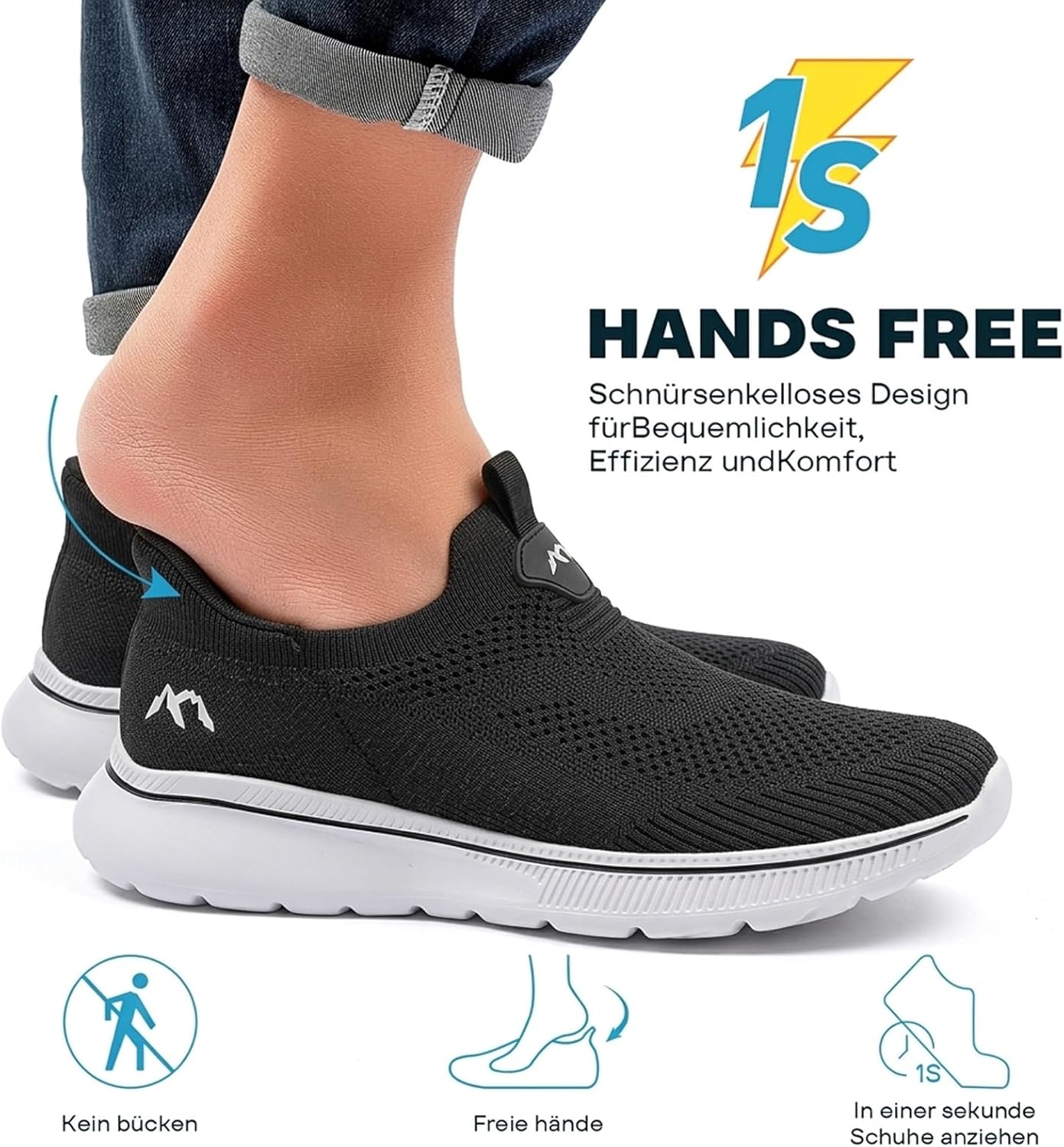 Thumbnail 3 de ODCKOI Sneaker Herren Slip-on: atmungsaktiver, leichter Freizeitschuh ohne Schnürsenkel