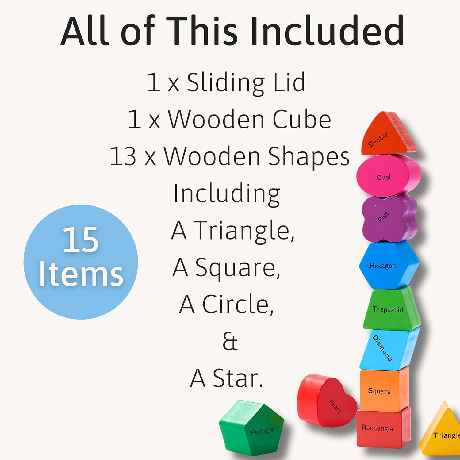 Detalle de Jaques of London wooden shape sorter for 1 year old – Montessori-style learning toy