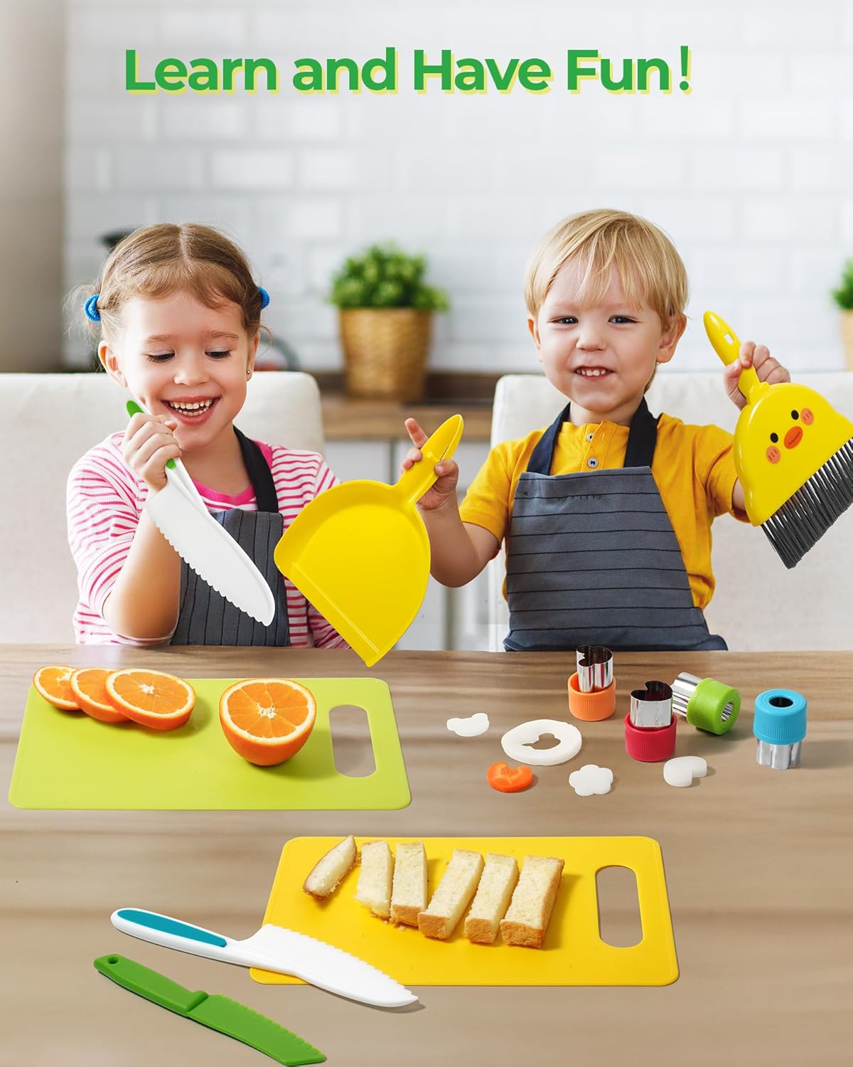 Detalle de Kids Kitchen Knife Set (15 pcs) BPA Free Montessori Tools for Toddlers
