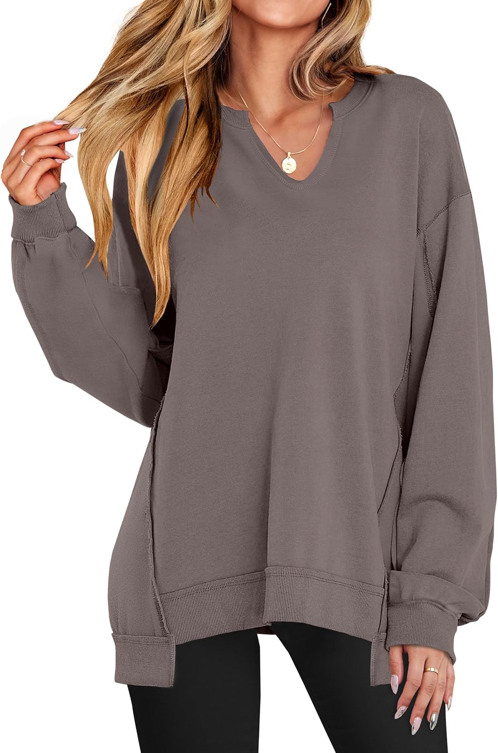 Thumbnail 6 de ANRABESS Women's V-Neck Sweatshirt