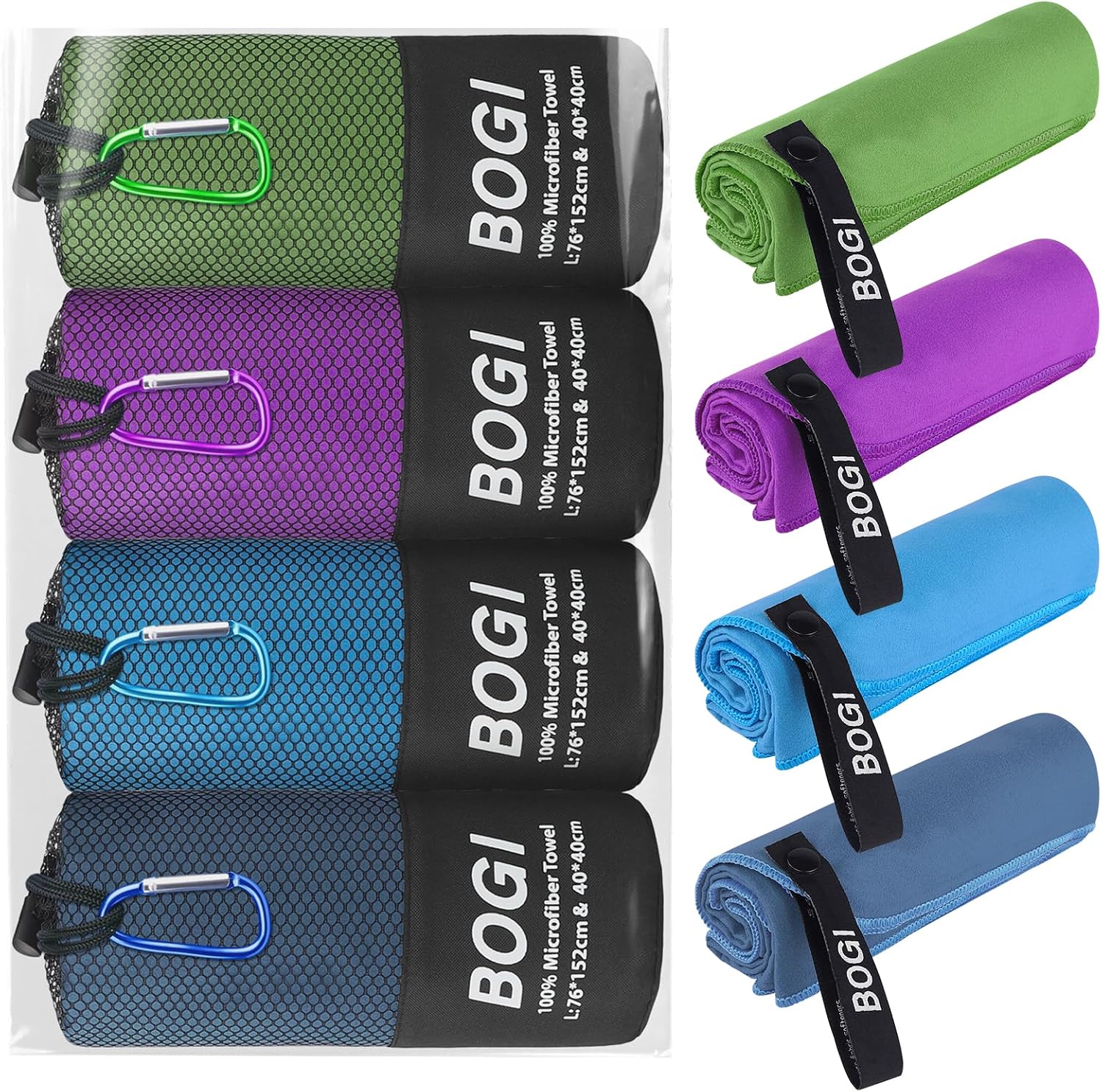 Detalle de BOGI Quick Dry microfibre towels 4 pack