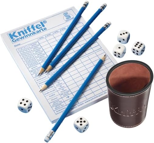 Detalle de Schmidt Spiele 49203 Kniffel Classic Line – mit großem Block und original Kniffelbecher