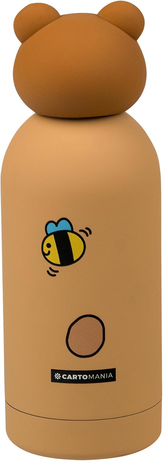 Detalle 2 de Cartomania Trinkflasche 350 ml – Edelstahl, BPA-frei, Silikondeckel, Teddy-Bär Motiv