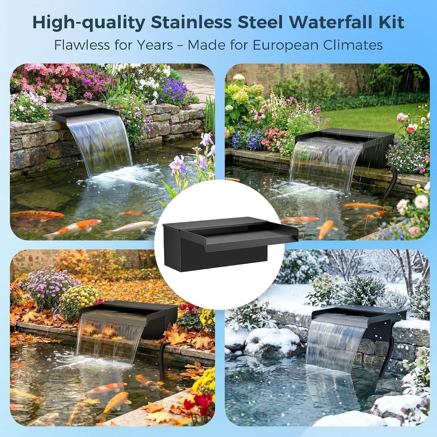 Detalle de Biling 12" Pond Waterfall Kit with 2500L/h Pump and 3m Hose