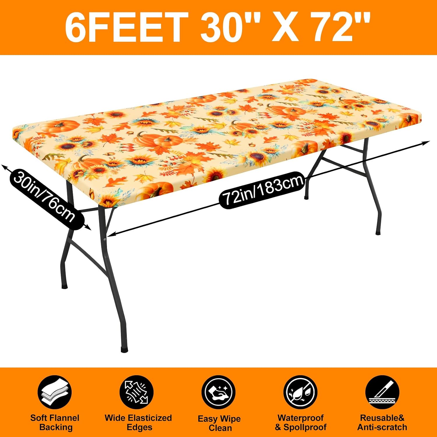 Detalle 2 de Smiry Fitted Vinyl Tablecloth, 30" x 72
