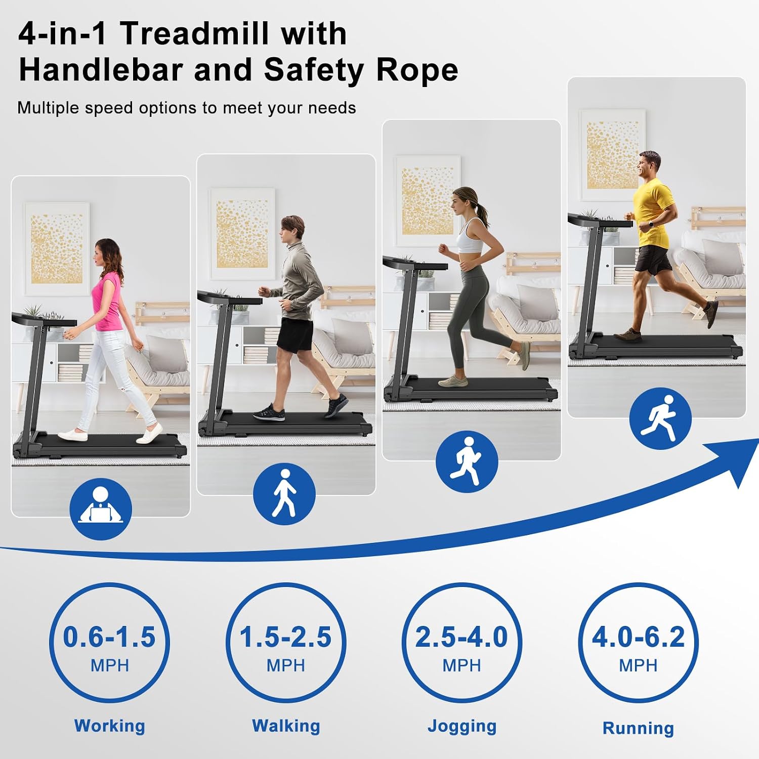 Detalle de Walking Pad Treadmill with 39-Inch Belt